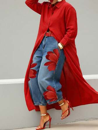 Red and blue jeans